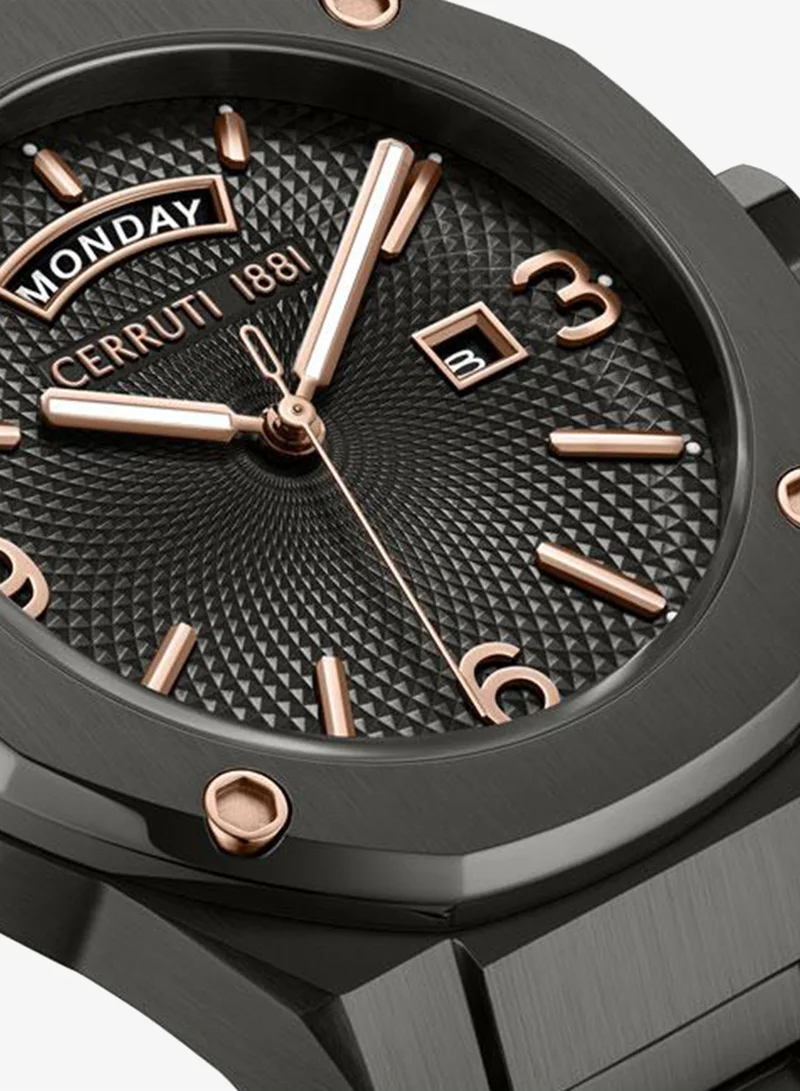 CERRUTI 1881 Gunmetal Men's Razzuolo 41mm Gunmetal Dial Stainless Steel Bracelet Analog Watch For Men for Men | Best Price UAE