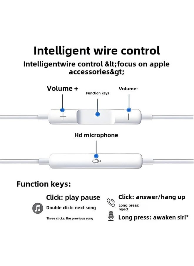 Generic - Wired In-ear Headphones For Apple OPPO Huawei Vivo Red Rice Millet Type-c Round Head Hole Noise Reduction-Color:Third Generation Typec Digital Flat Mouth Universal Bagging [true Three-dimensional Copper Ring Speaker] - Image 1