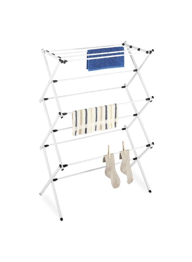 Whitmor Freestanding Folding Cloth Drying Rack White and Black 106.05 x 75.25 x 36.83 cm 6023-2979 - Image 1