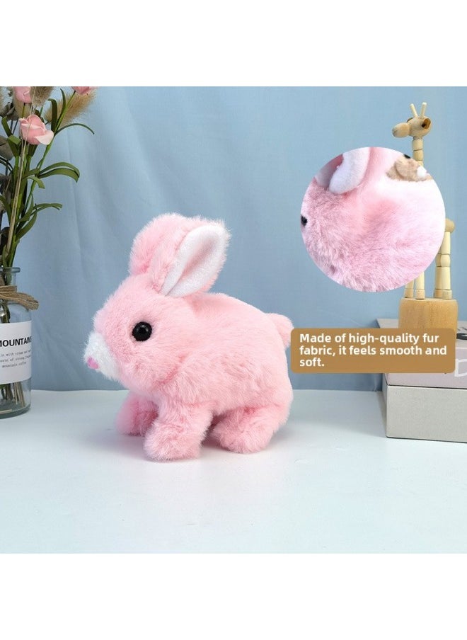 Cross Border Easter My Realistic Bunny Toy Plush Electric White Rabbit-Colour:Bell Spotted Rabbit [pink]  - Image 5