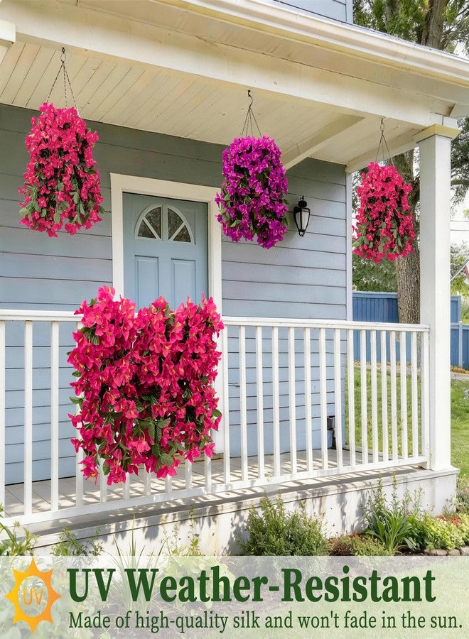 ColoPlay Artificial Bougainvillea Hanging Flowers Plants - 2 PCS faux Bougainvillea artificial flowers with Long Trailing Vines for Outdoor Decoration, Perfect for Porch, Garden, Urn Patio Balcony (Rose Red) - Image 5