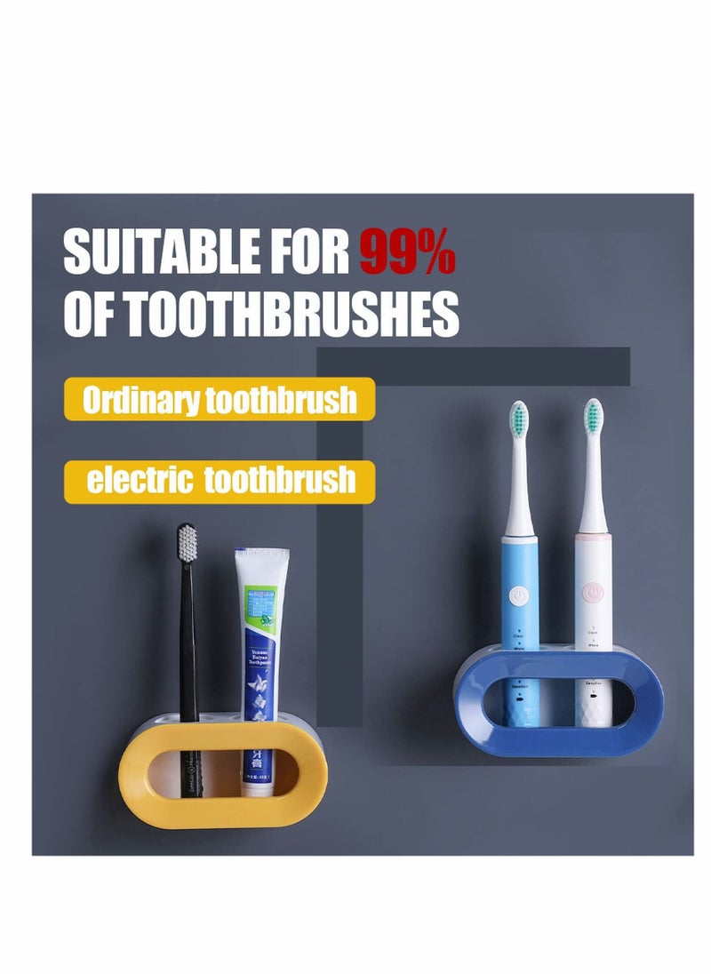 Generic - Toothbrush Holders Wall Mounted, Electric Toothbrush Holder for Bathroom, Can Place 2 Toothbrushes, Waterproof Self Adhesive/Sturdy &Breathable - Image 1