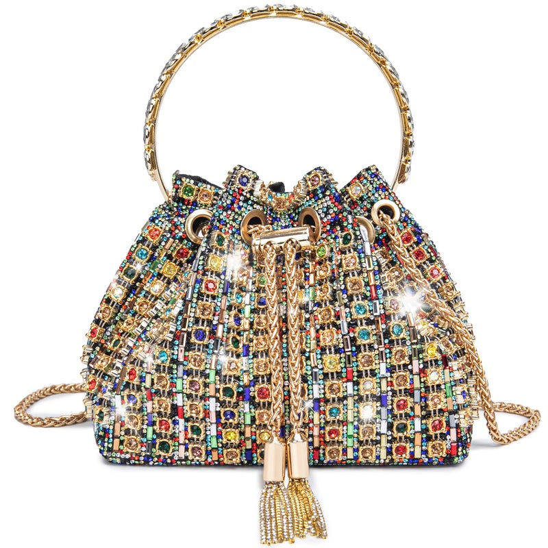 BBTT.ful Sparkly Diamond Evening Bag Clutch Purses for Women Rhinestone Purse Glitter Handbag for Party Prom Cocktail(colorful) - Image 1