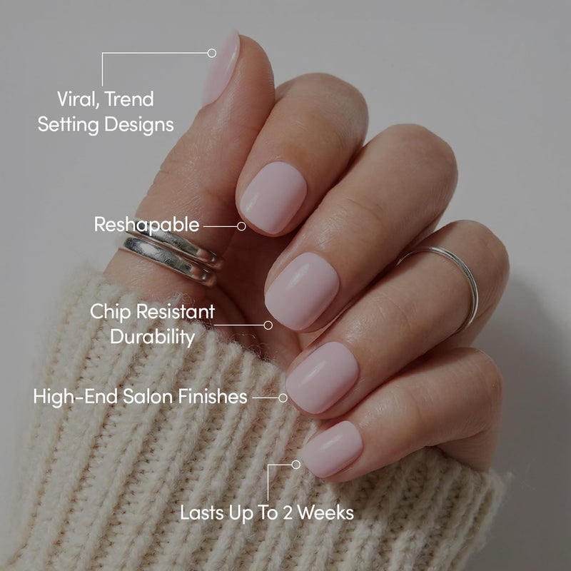 Glamnetic Press On Nails - Sugar BB Spring Nails | Super Short Fake Nails in Classic Baby Pink Tone with a Glossy Finish, Salon Quality | 15 Sizes - 30 Nail Kit with Glue - Image 3