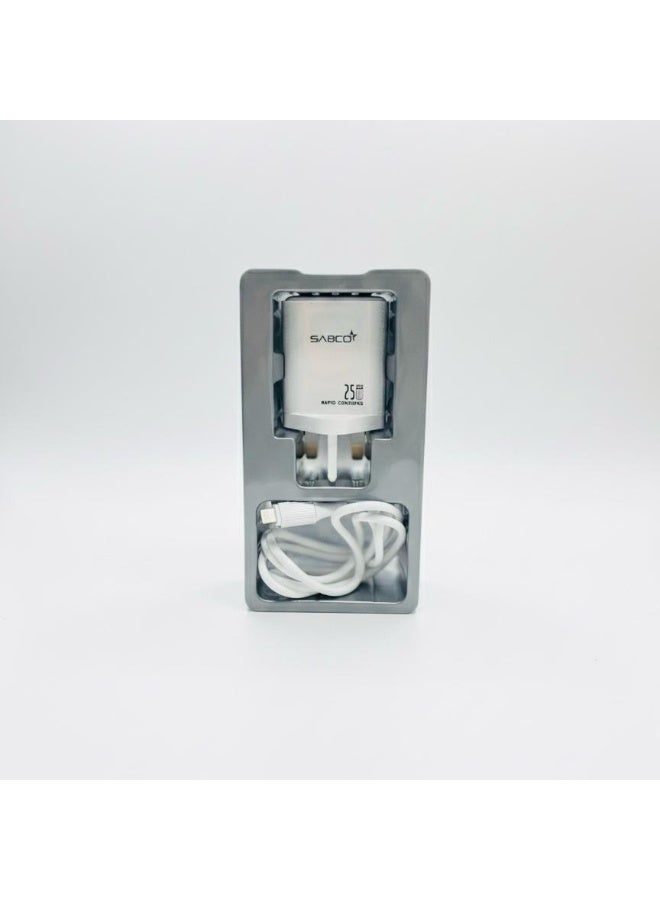 25W Rapid Dual-Port Wall Charger with 1-Meter USB-C to Lightning Cable - Image 3