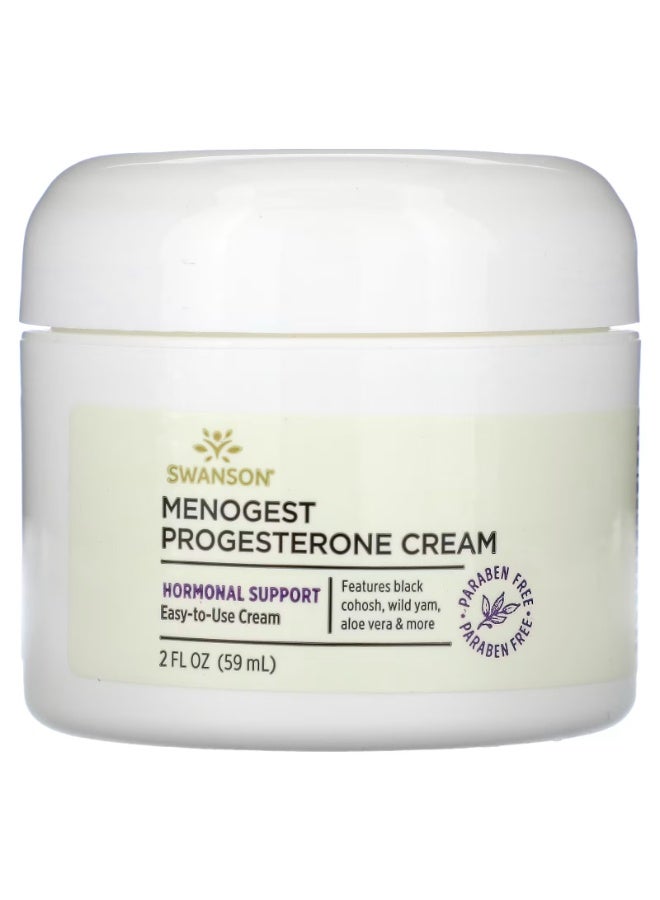 SWANSON Menogest Progesterone Cream, 2 fl oz (59 ml)