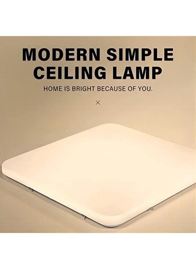 HUA QIANG WANG - 3-Color Square LED Ceiling Light Fixture Modern Simple Full White Flush Mount Ceiling Lamp for Bedroom,Living Room,Dining Room,Kitchen Island - Image 1