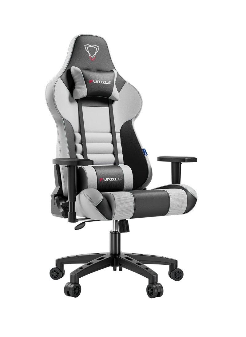 Generic Furgle Gaming Chair – 4D Adjustable PU Leather Ergonomic Racing Chair with Tilt Backrest, Swivel Base & Head Support – Heavy Duty Gamer Seat for PC & Console  - Image 1