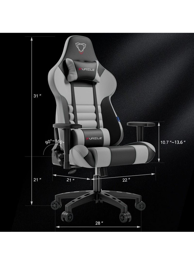 Generic Furgle Gaming Chair – 4D Adjustable PU Leather Ergonomic Racing Chair with Tilt Backrest, Swivel Base & Head Support – Heavy Duty Gamer Seat for PC & Console  - Image 4