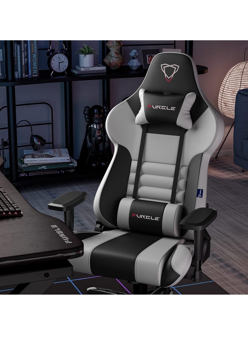 Generic Furgle Gaming Chair – 4D Adjustable PU Leather Ergonomic Racing Chair with Tilt Backrest, Swivel Base & Head Support – Heavy Duty Gamer Seat for PC & Console  - Image 2