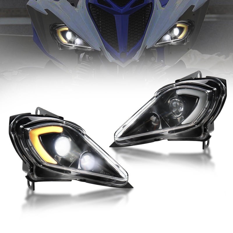Fancemot LED Headlights DRL Compatible with Yamaha Raptor 250 350 700 20042026 Turn Signal Lights for YFZ 450 450R 450X 20042026 High Low Beam Lights for Wolverine 350 450 20062010 - Image 2