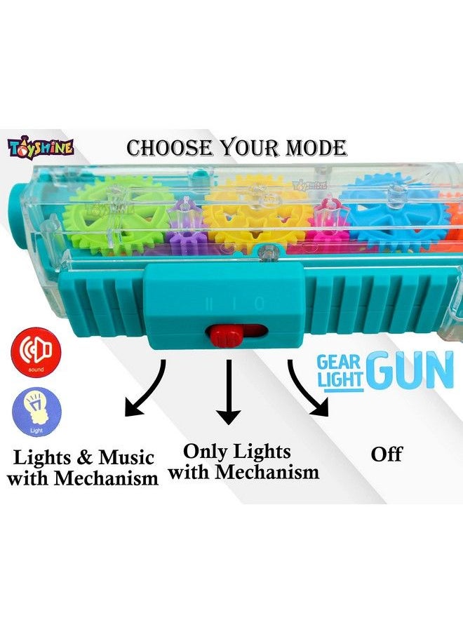 Toyshine لعبة مسدس شفافة للأطفال بعمر من 2 إلى 5 سنوات مع أضواء ثلاثية الأبعاد وموسيقى، متعددة الألوان (وحدة واحدة)  - Image 4
