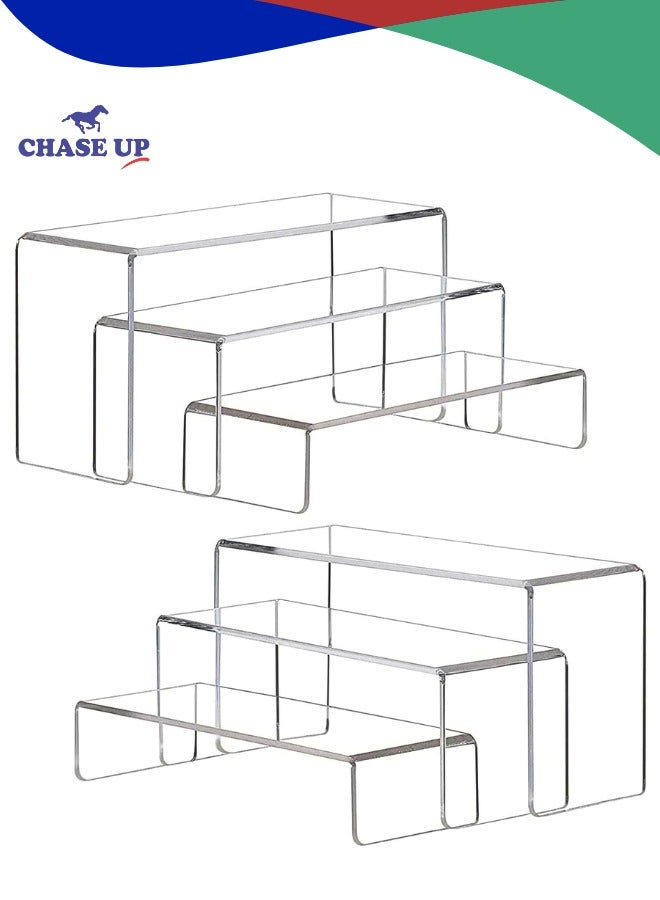 تشيس اب 6 قطع من حاملات عرض الأكريليك الشفافة، حاملات الحلويات والكب كيك، حاملات الأحذية، منظم عرض مستحضرات التجميل، حاملات العرض للحفلات والمناسبات - Image 1