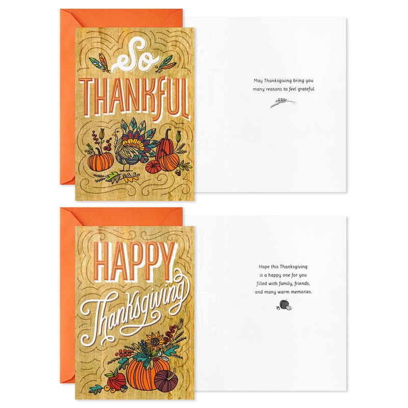 Hallmark Thanksgiving Cards Assortment  Rustic Wood Grain Designs (16 Assorted Cards with Envelopes) - Image 4