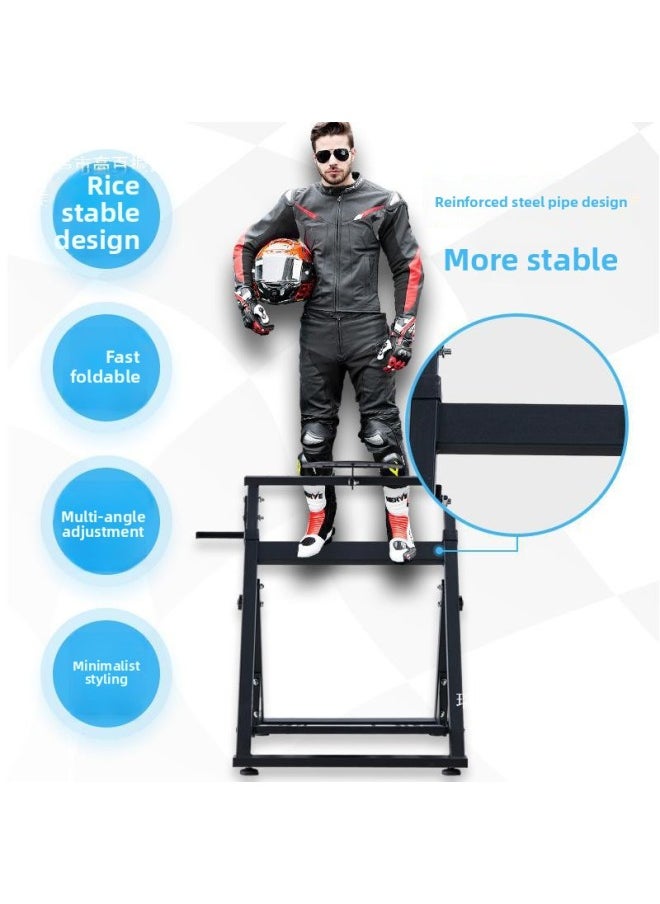 Generic - Racing Simulator Folding Game Steering Wheel Bracket G29G27CSWT300RSG923 Magic Claw R5r9-Product Color:Second Generation Panel Pedal Anti-turnover + Gear Position + Handbrake Please Note The Simulator Model - Image 1