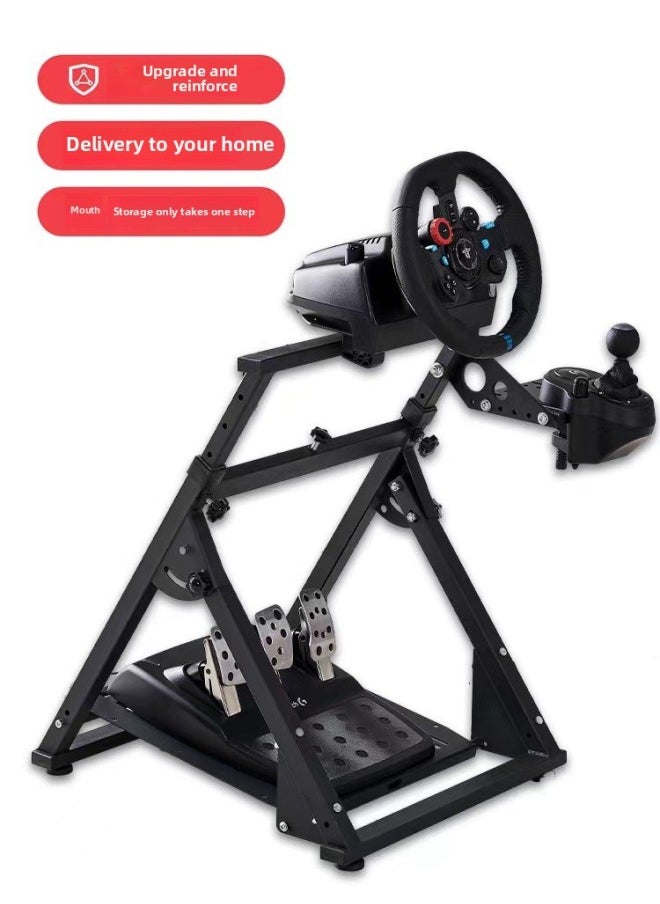 Generic - Racing Simulator Folding Game Steering Wheel Bracket G29G27CSWT300RSG923 Magic Claw R5r9-Product Color:Second Generation Panel Pedal Anti-turnover + Gear Position + Handbrake Please Note The Simulator Model - Image 1