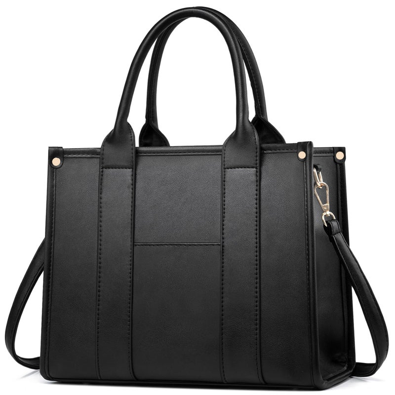 COCIFER The Tote Bag Crossbody Purses for Women Shoulder Bag Handbags PU Leather Top Handle Bags with zipper (Black) - Image 1
