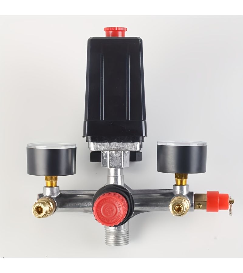 7pcs Air Compressor Pressure Switch Manifold Regulator Kit With Connectors - Image 4