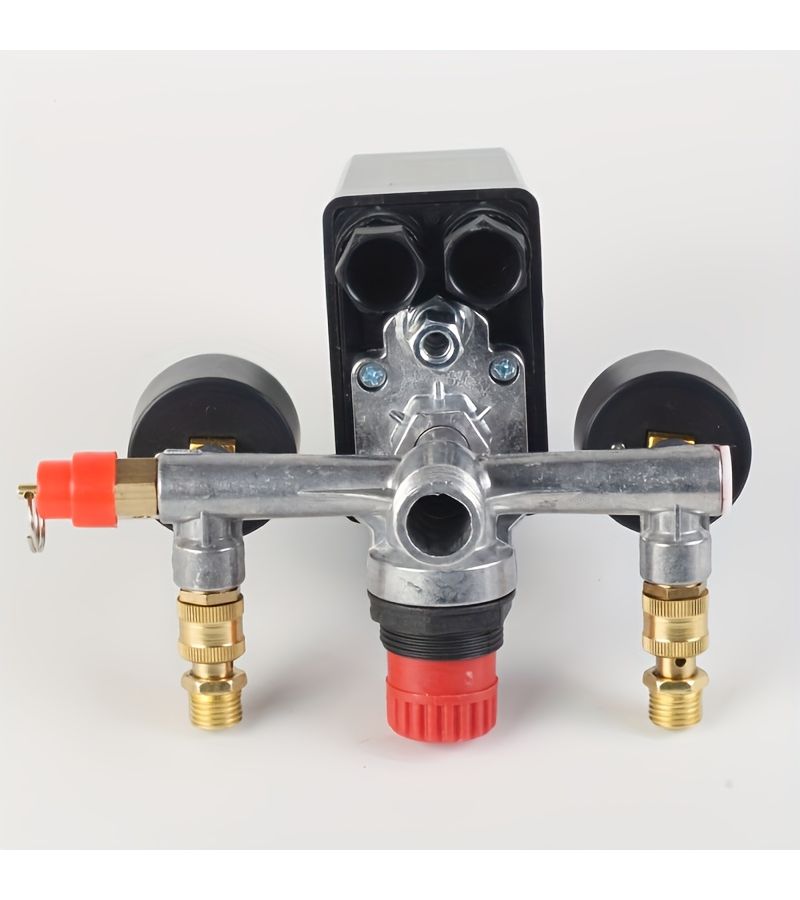 7pcs Air Compressor Pressure Switch Manifold Regulator Kit With Connectors - Image 5