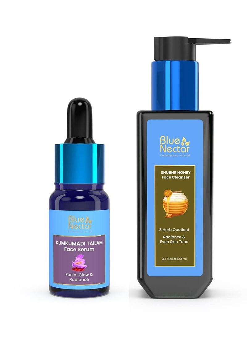 Blue Nectar Kumkumadi Face Oil for Radiant Skin with Natural Herbs (0.33 Fl Oz) & Honey Aloe Vera Detan Face Wash with Natural Vitamin E (3.38 Fl Oz) - pzsku/Z803C706EFAC66466804FZ/45/1741024042/1e13720f-ac85-41f2-bb2c-788b02199372