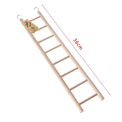 Western Era 8 Stairs Fun Natural Wooden Ladder Toy - Train and Entertain Your Feathered Friends,Perfect for Birds, Engage Your Birds in Playful Climbing (38cm) - Image 2