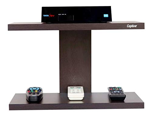 Captiver Engineered Wood Wall Mounted Set Top Box Stand Holder Shelf (Tier 2, Wenge) Living Room Shelves Keeping Wi-fi Sttop Antique Display Office Bedroom Kitchen Racks Storage - Image 4