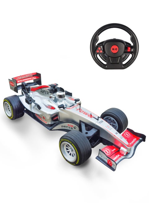 Remote Controlled 1:12 Scale F1 Racing Car Toy High Speed Model with Steering Wheel Controller