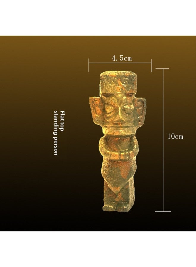 Sanxingdui Bronze Ware Archaeological Excavation Toy Blind Box Museum Cultural Relics Children's Cultural And Creative Big Stand Decoration Gift-Color:On-site Version Of The Flat-top Standing Person + Digging Tool Set  - Image 1
