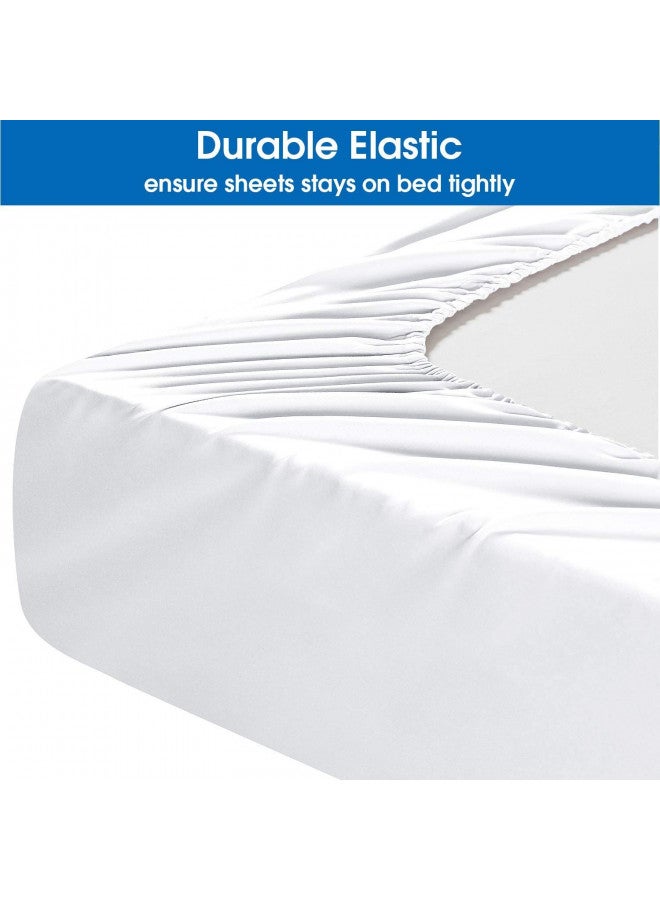 HOMEIDEAS King Size Bed Sheets - 6 Piece Set (White) - Extra Soft Brushed Microfiber 1800 Bedding Sheets, Deep Pocket, Wrinkle & Fade Free - Image 4