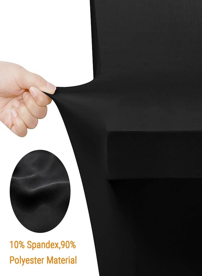 Eurmax USA Spandex Table Cover - 8 ft Fitted, 30+ Colors, Polyester Stretch Spandex Table Toppers, 8 FT Open Back (Black, 2 Pack) - Image 3