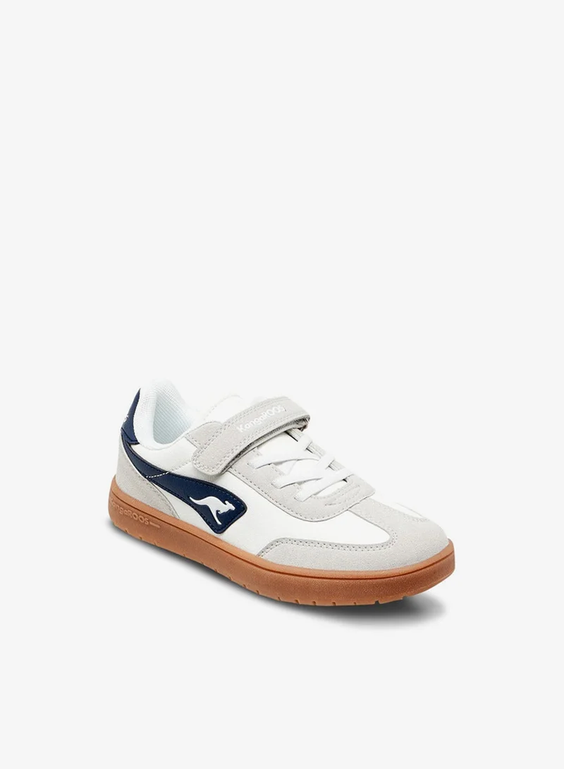 kangaROOS Boys' Panelled Sneakers with Hook and Loop Closure