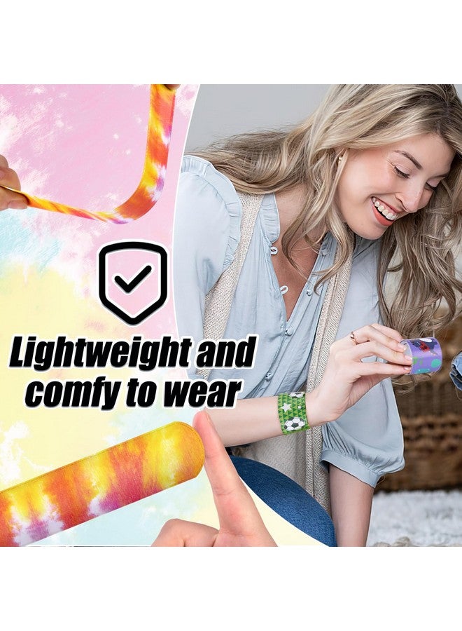 شيندل 96 قطعة من الأساور السائبة، أساور معصم صفعة للأطفال، أساور ربطة عنق مصبوغة للديناصورات وعواطف حورية البحر من أجل هدايا الحفلات وجوائز الفصل الدراسي وأعياد ميلاد الأطفال - Image 4