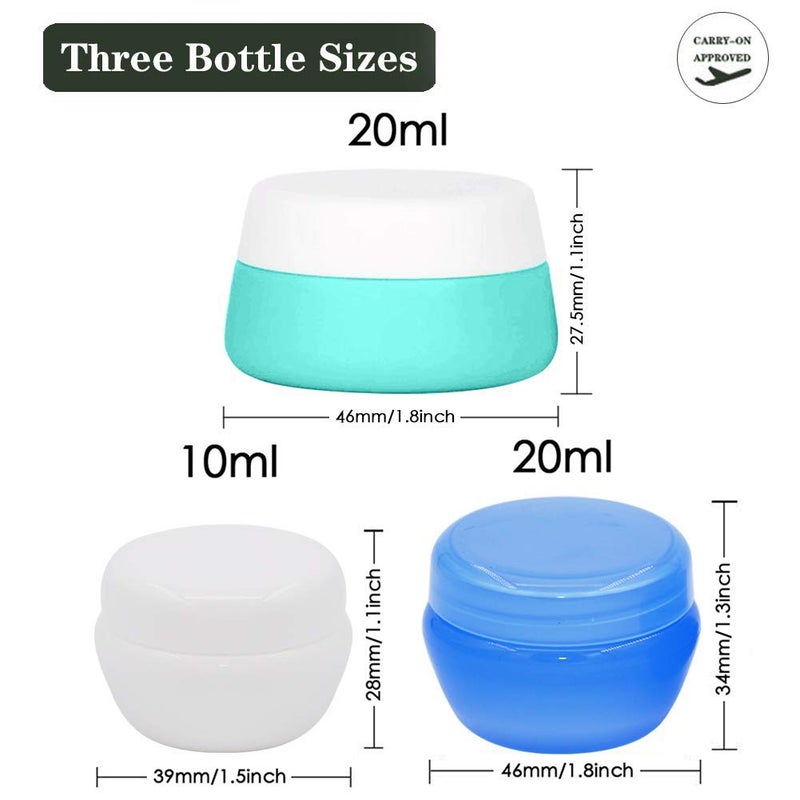 Cosywell Travel Containers Sets Silicone & PP Cream Jars for Toiletries Empty Lotion Leak-proof & TSA Approved Bottles Accessories with Hard Sealed Lids for Cosmetic Makeup Face Cream (9 Jars) - Image 5