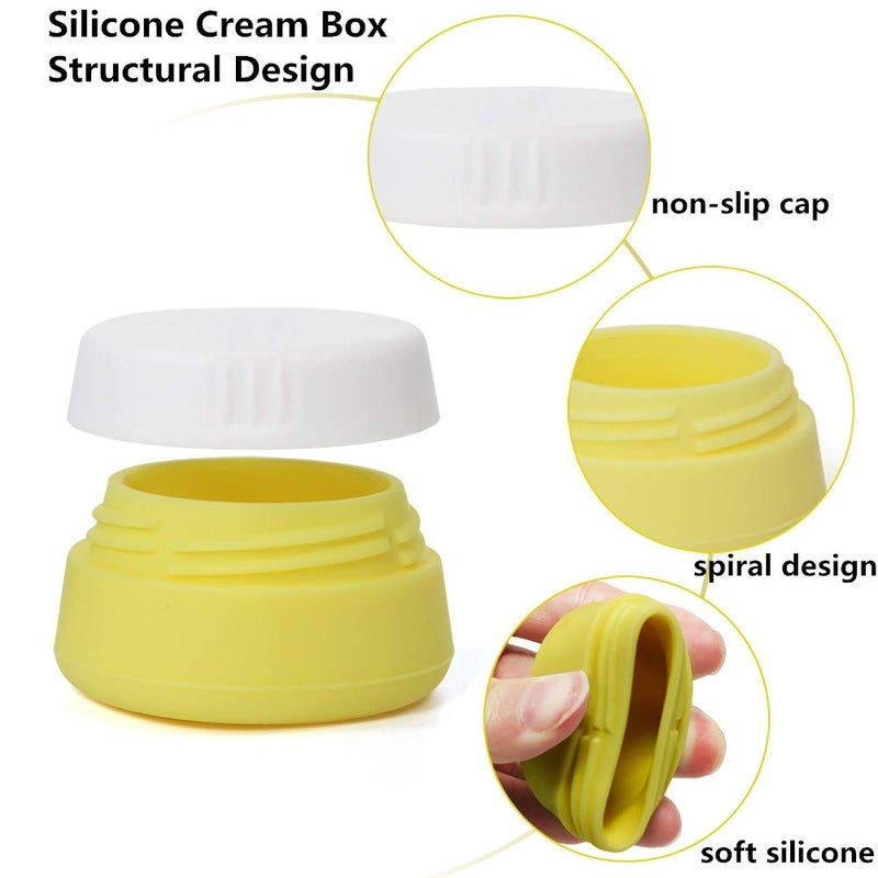 Cosywell Travel Containers Sets Silicone & PP Cream Jars for Toiletries Empty Lotion Leak-proof & TSA Approved Bottles Accessories with Hard Sealed Lids for Cosmetic Makeup Face Cream (9 Jars) - Image 3