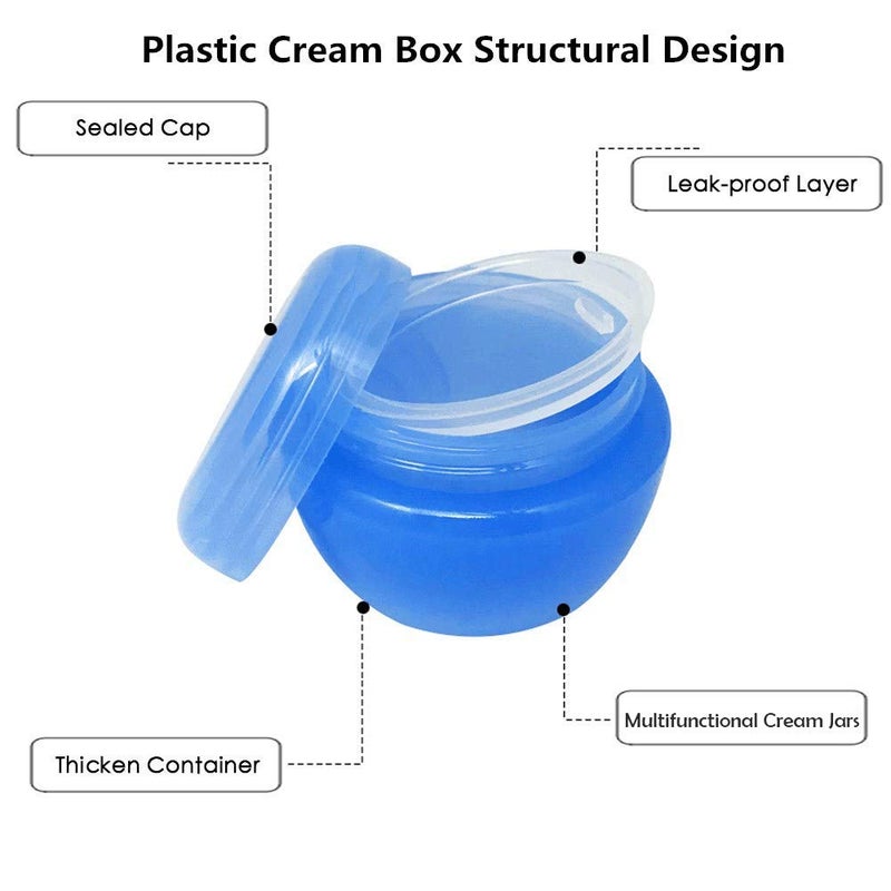 Cosywell Travel Containers Sets Silicone & PP Cream Jars for Toiletries Empty Lotion Leak-proof & TSA Approved Bottles Accessories with Hard Sealed Lids for Cosmetic Makeup Face Cream (9 Jars) - Image 4