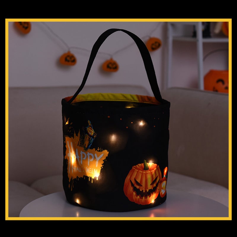 LED Light Up Halloween Bucket Halloween Tote Bags With handle 3 Light Modes Reusable Halloween Candy Bags Gift Bags for Children Halloween Themed Party - Image 2