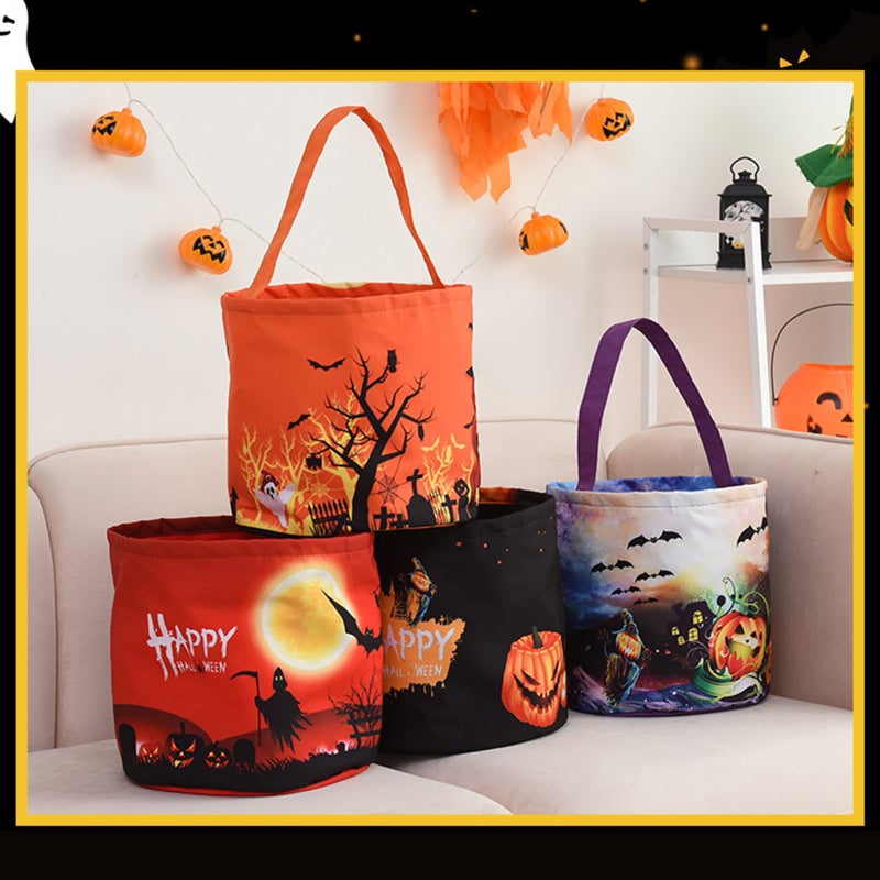 LED Light Up Halloween Bucket Halloween Tote Bags With handle 3 Light Modes Reusable Halloween Candy Bags Gift Bags for Children Halloween Themed Party - Image 4