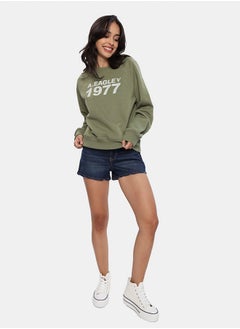 American Eagle AE Raglan-Sleeve Graphic Sweatshirt  - Image 1