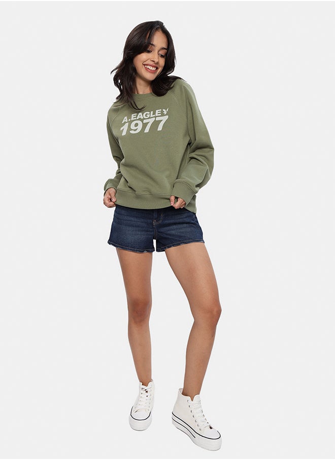 American Eagle AE Raglan-Sleeve Graphic Sweatshirt  - Image 1