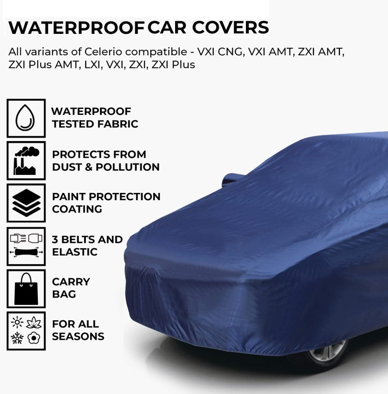 AutoGuys Car Cover Waterproof TF-I for Maruti Celerio [Year 2021 Onwards] - Celerio Car Cover Dust & UV Protection Celerio Car Body Cover with Mirror Pocket Soft Cotton Lining - Image 2