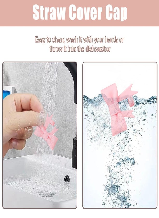 Hpebl 6Pcs Silicone Straw Toppers Covers for Stanley Cups 40/30oz 10mm(0.4in) Dust-Proof Bow Straw Covers Toppers Suitbale for Pink Stanley Cup Accessories Reusable Straws Caps (Colorful E) - Image 3