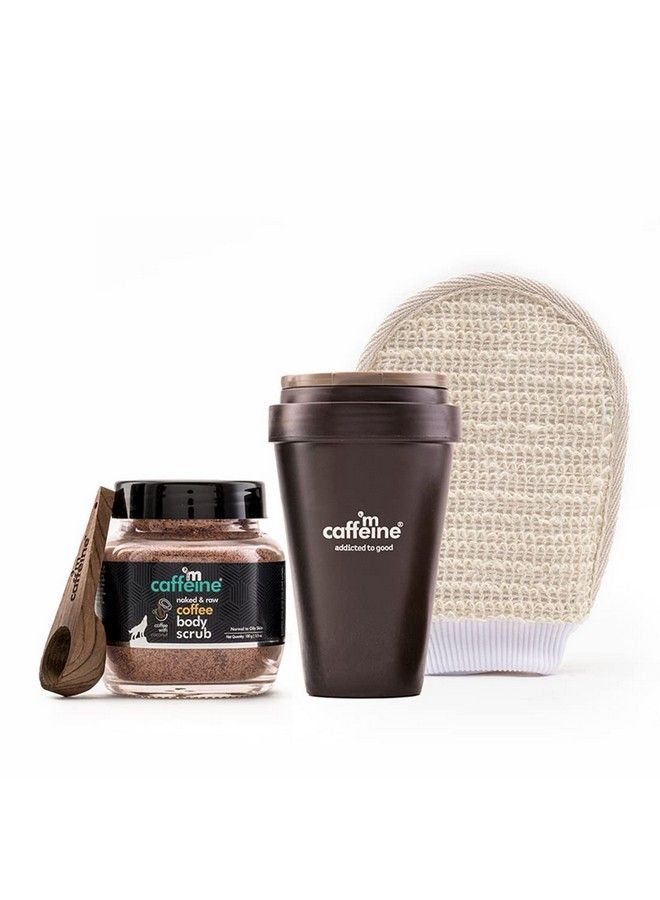 MCaffeine Coffee Body Exfoliation Kit With Body Scrub Body Wash & Bath Glove ; Exfoliates Deeply Cleanses Polishes & Removes Tan ; Skin Care Combo For All Skin Types  - Image 1