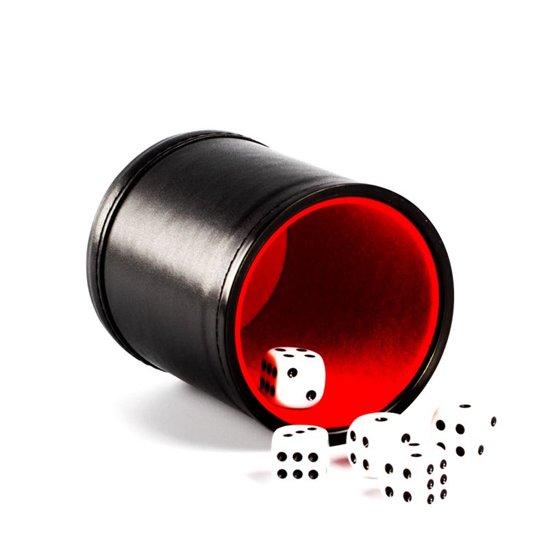 Magic Vosom Felt Lined Professional Dice Cup with 5 Dice Quiet for Yahtzee Game 1 PCS - Image 2