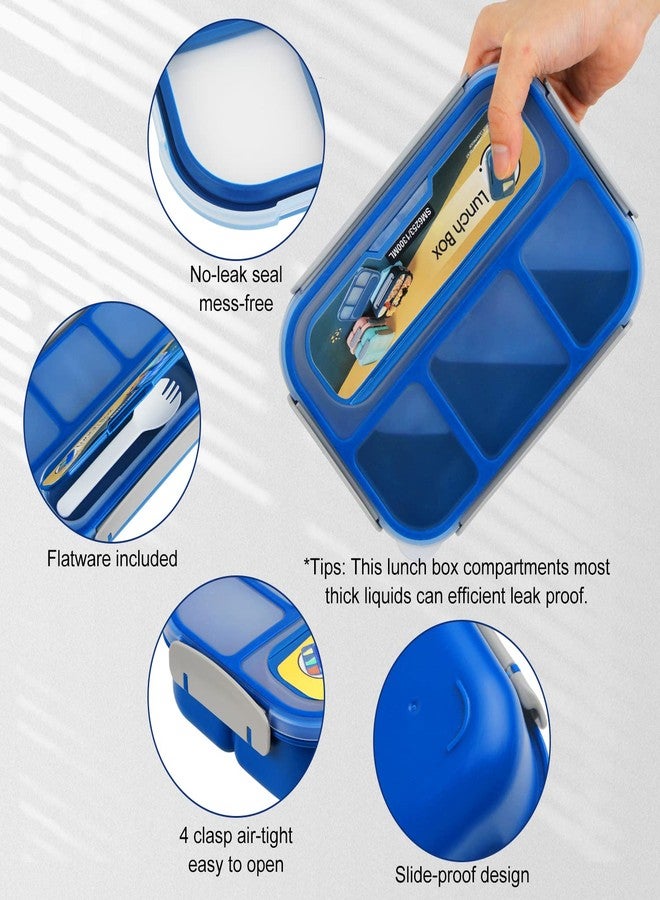 MaMix Bento Box Adult Lunch Box, Lunch Box Kids, Lunch Containers for Adults/Kids/Students,1300ML-4 Compartment Bento Box (bright blue) - Image 3