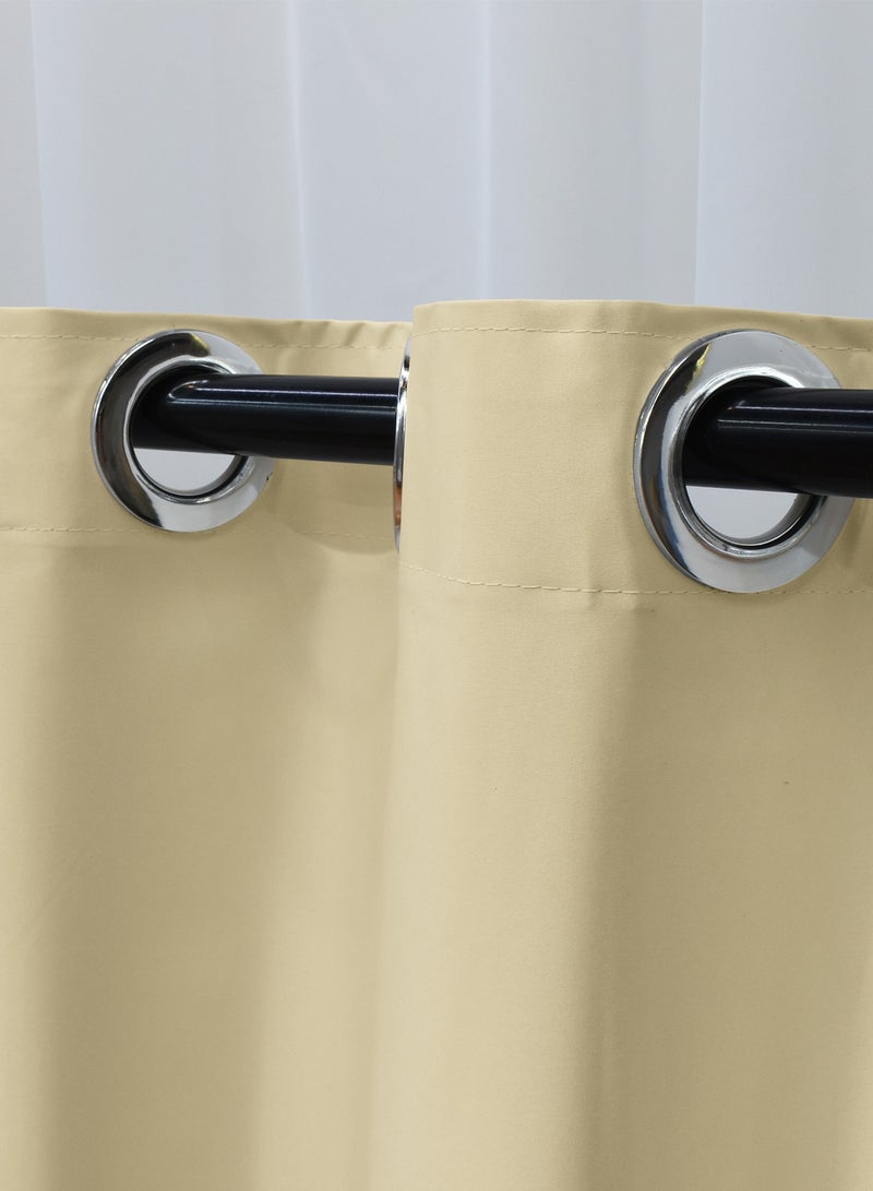 Black kee 2 piece 100% Blackout Satin Curtains with Grommets for Living Room, Bedroom Kids Bedroom Study Exhibition Hall with Silicon Finish Sound and Heat Insulation - Image 5