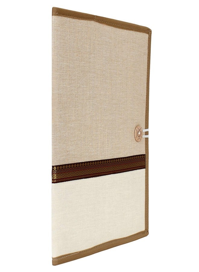 مجلدات ملفات من القماش المطبوع من FutureX للشهادات، حامل للمستندات، مجلد مؤتمرات من الجوت (المقاس: A4، أبيض ملكي، عبوة من قطعتين) - Image 3