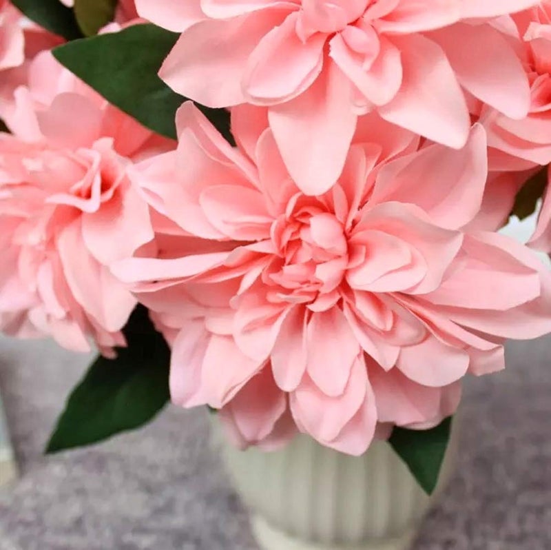 HoYuanFlo HoYuanFlo 10 Heads Dahlia Fake Flowers Artificial Dahlia Flowers for Home Wedding Party Office Supplies (Pink) - Image 5
