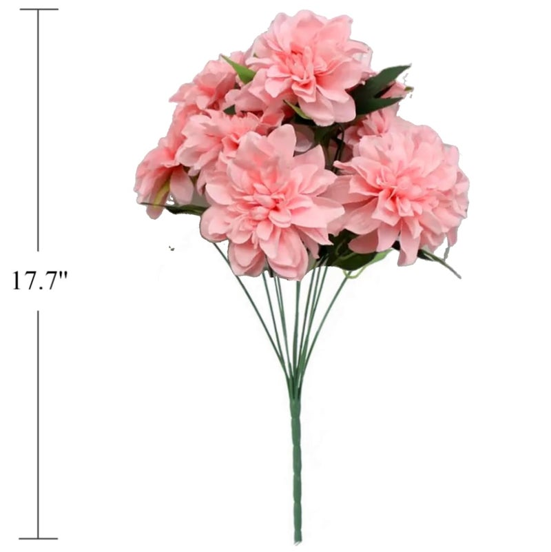 HoYuanFlo HoYuanFlo 10 Heads Dahlia Fake Flowers Artificial Dahlia Flowers for Home Wedding Party Office Supplies (Pink) - Image 4