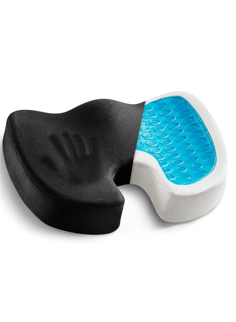 Gel Enhanced Seat Cushion – Office Chair Cushion – Non-Slip Gel & Memory Foam Coccyx Cushion for Tailbone Pain - Desk Chair Car Seat Cushion Driving - Sciatica & Back Pain Relief - Image 1