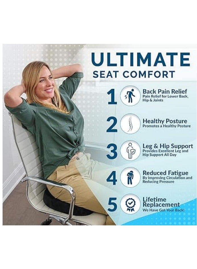 Gel Enhanced Seat Cushion – Office Chair Cushion – Non-Slip Gel & Memory Foam Coccyx Cushion for Tailbone Pain - Desk Chair Car Seat Cushion Driving - Sciatica & Back Pain Relief - Image 2